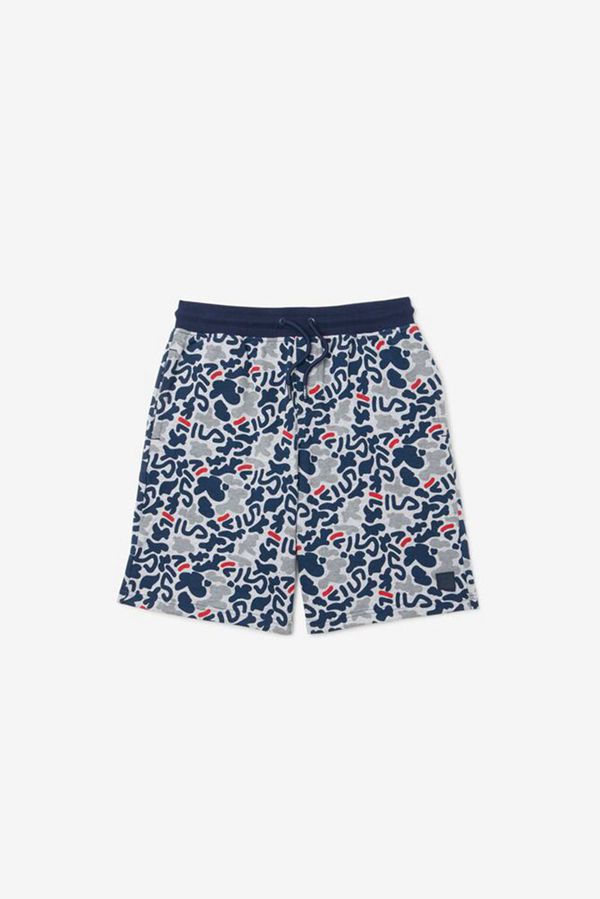 Pantalones Cortos Fila Niños Gris - Navy Blue Camo - España 431690GQB